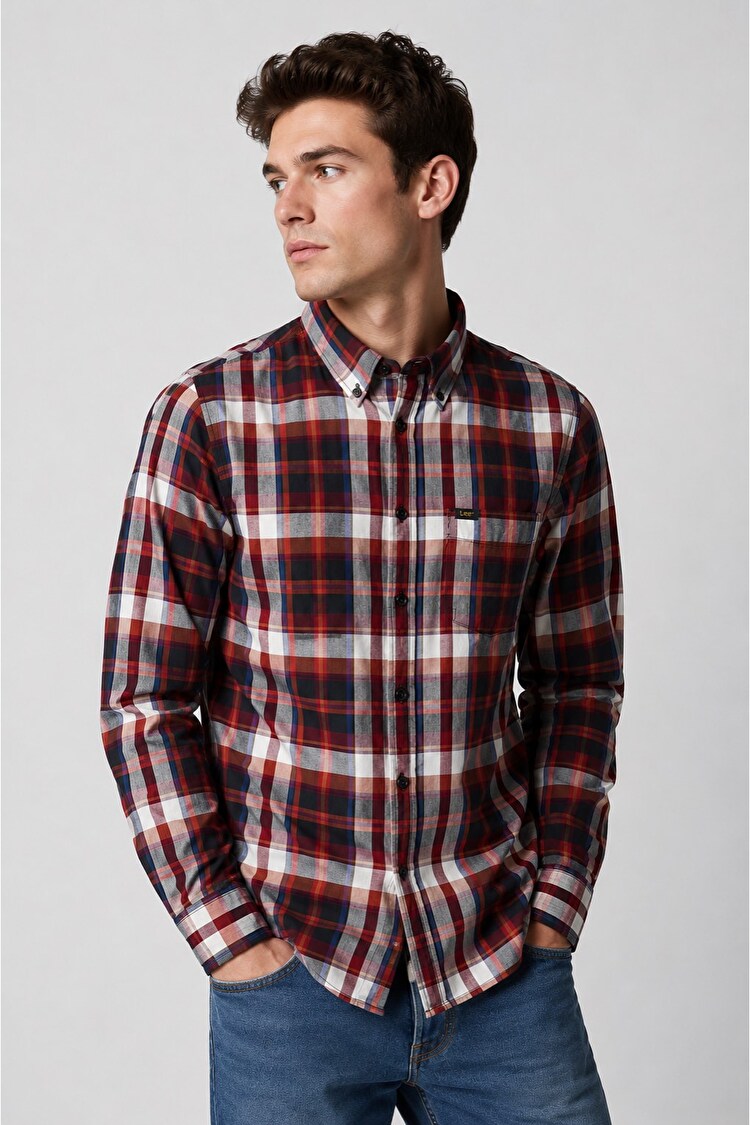 Сорочка LEE Button Down Shirt Regular Fit (L880ZEKC) Помаранчевий, чорний