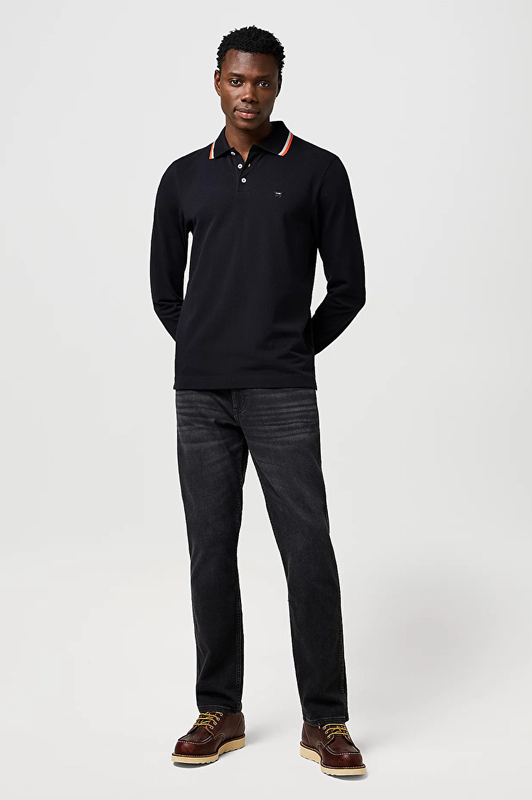 Поло Wrangler LS POLO SHIRT Regular Fit (112371505) Черный