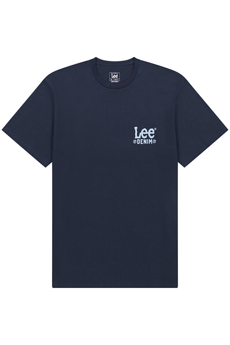 Футболка LEE Subtle Logo Tee Rivet navy (112365456) Синий