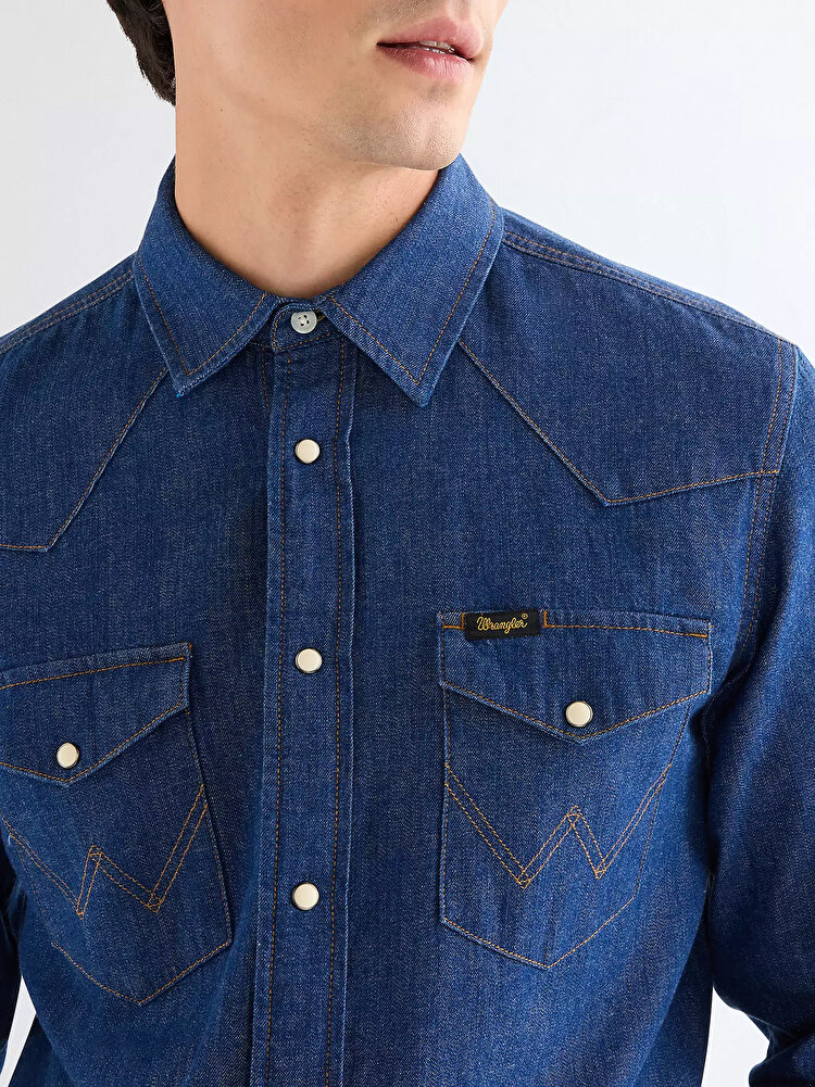Рубашка Wrangler Western Shirt Regular Fit (112378124) Синий