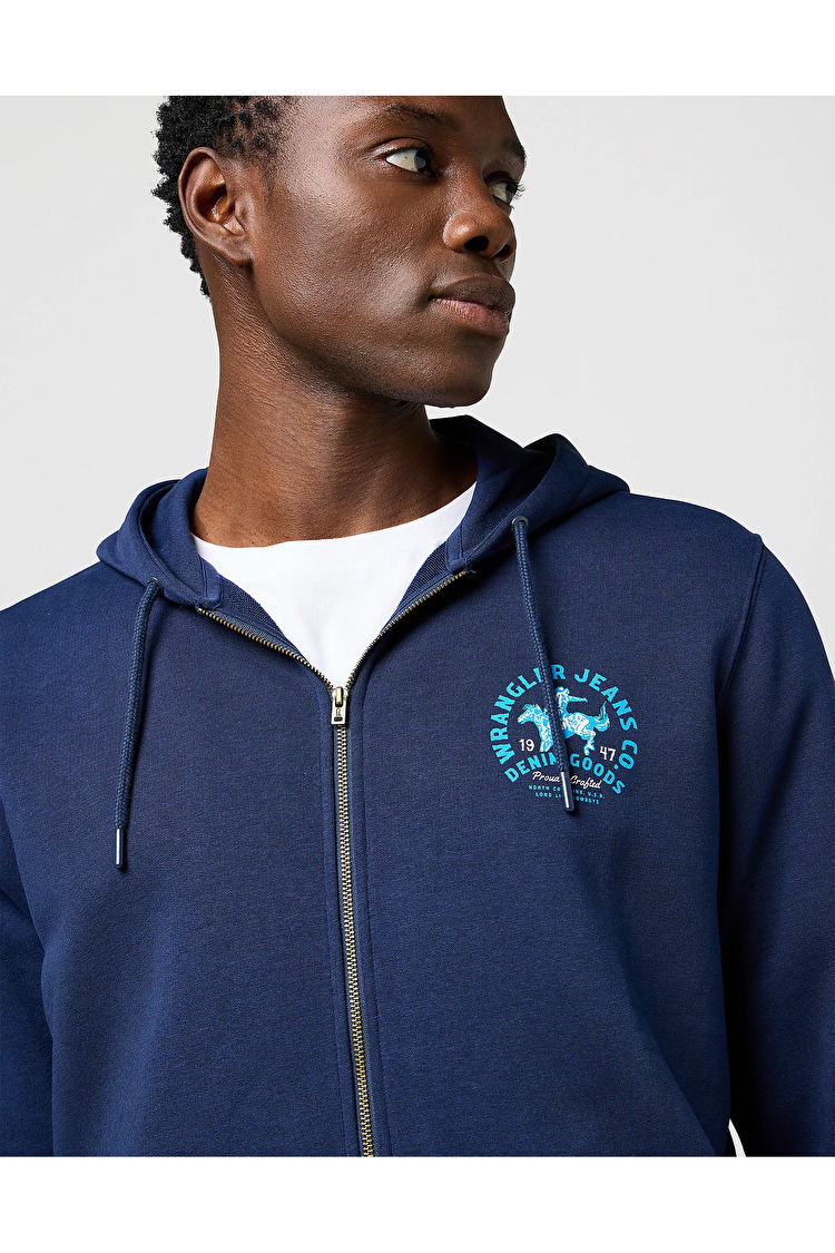 Худи Wrangler GRAPHIC ZIP HOODIE Regular Fit (112371461) Синій