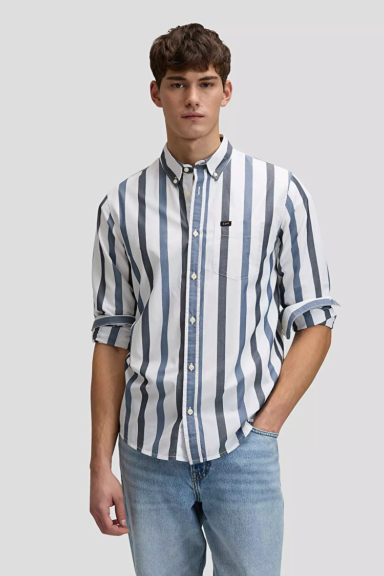 Сорочка LEE Lee Button Down Regular Fit (112376576) Блакитний