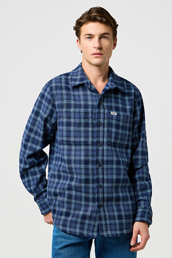 Рубашка Wrangler Overshirt Regular Fit (112371407) Синий