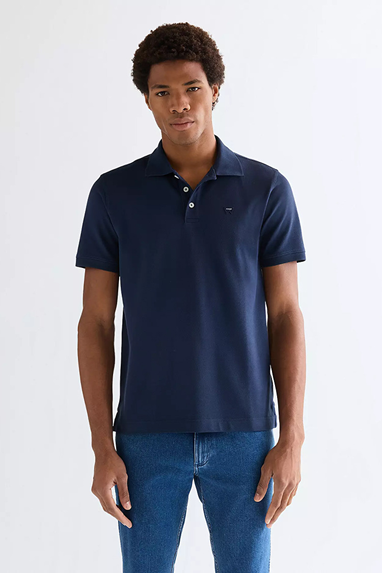 Поло Wrangler Polo shirt Regular Fit (112377978) Голубой