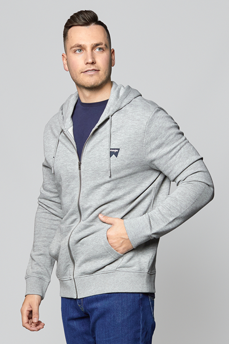 Толстовка Wrangler Sign Off Zipthru Regular Fit (W6B4HAX37) Сірий