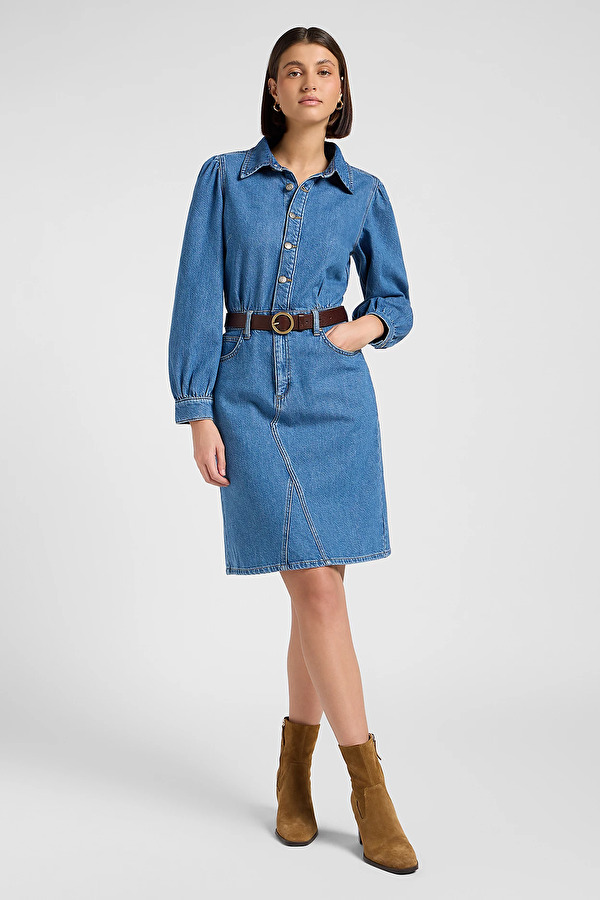 Платье LEE LONG SLEEVE DRESS Regular Fit (112370996) Голубой