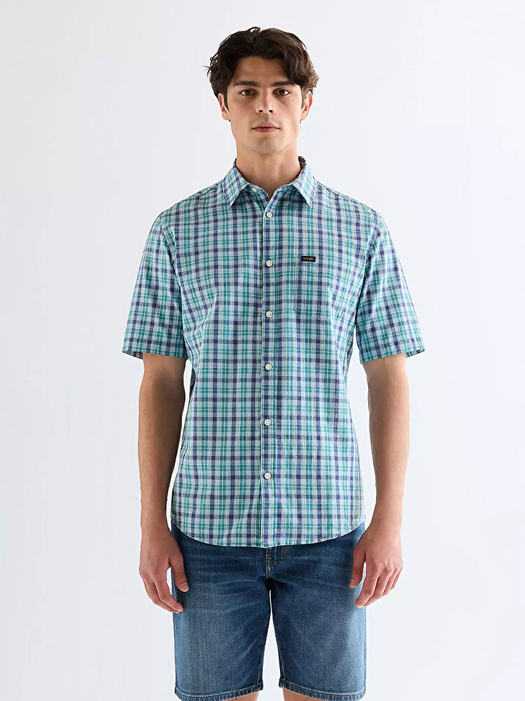 Сорочка Wrangler SS 1 PKT SHIRT Regular Fit (112378053) Блакитний