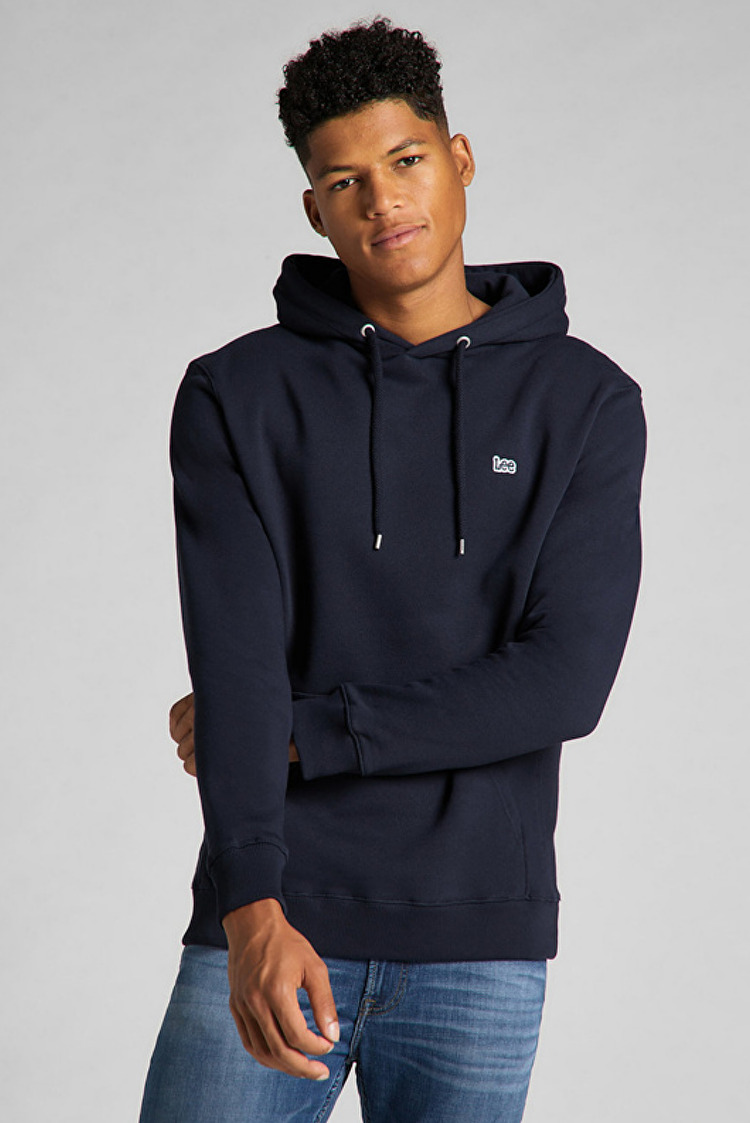 Худі LEE Plain Hoodie Regular Fit (L80YTJMA) Темно-синій