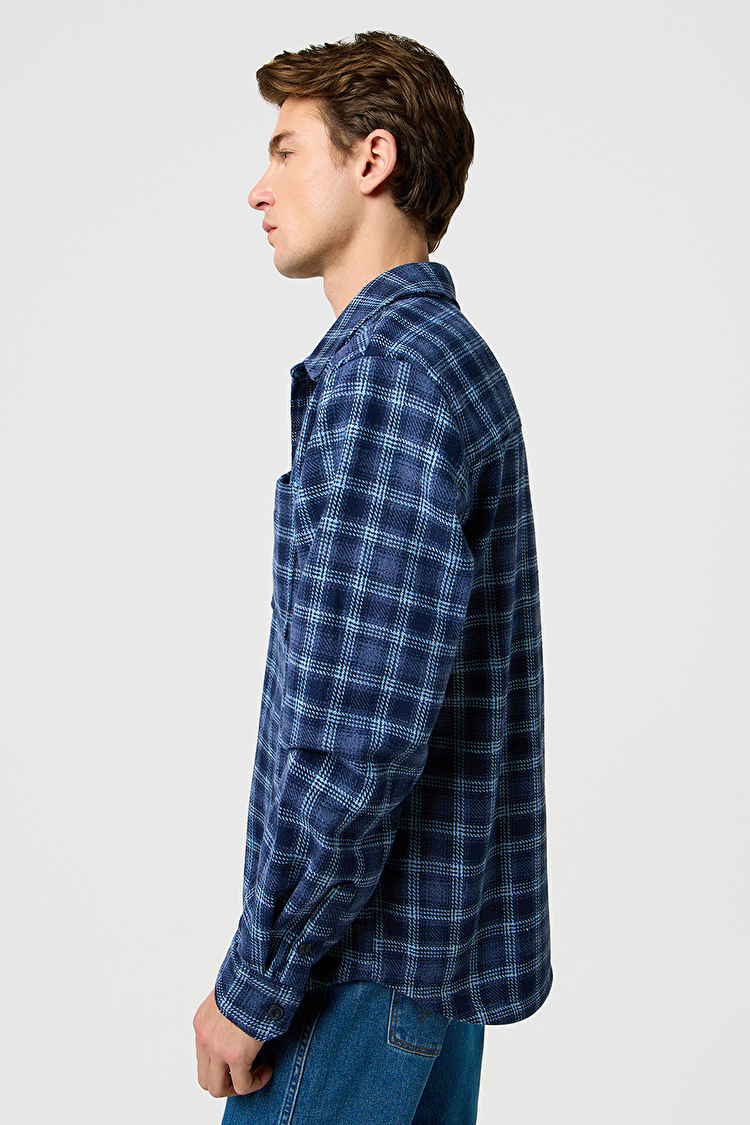 Сорочка Wrangler Overshirt Regular Fit (112371407) Синій