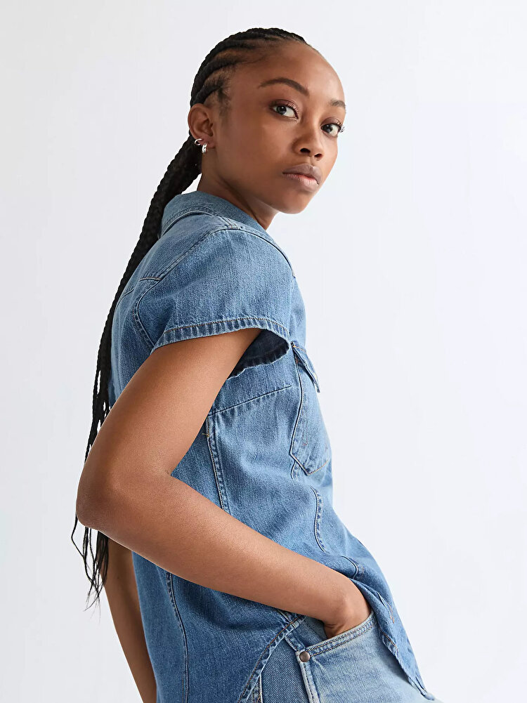 Рубашка Wrangler SS STYLIZED WESTERN Slim Fit (112378113) Голубой