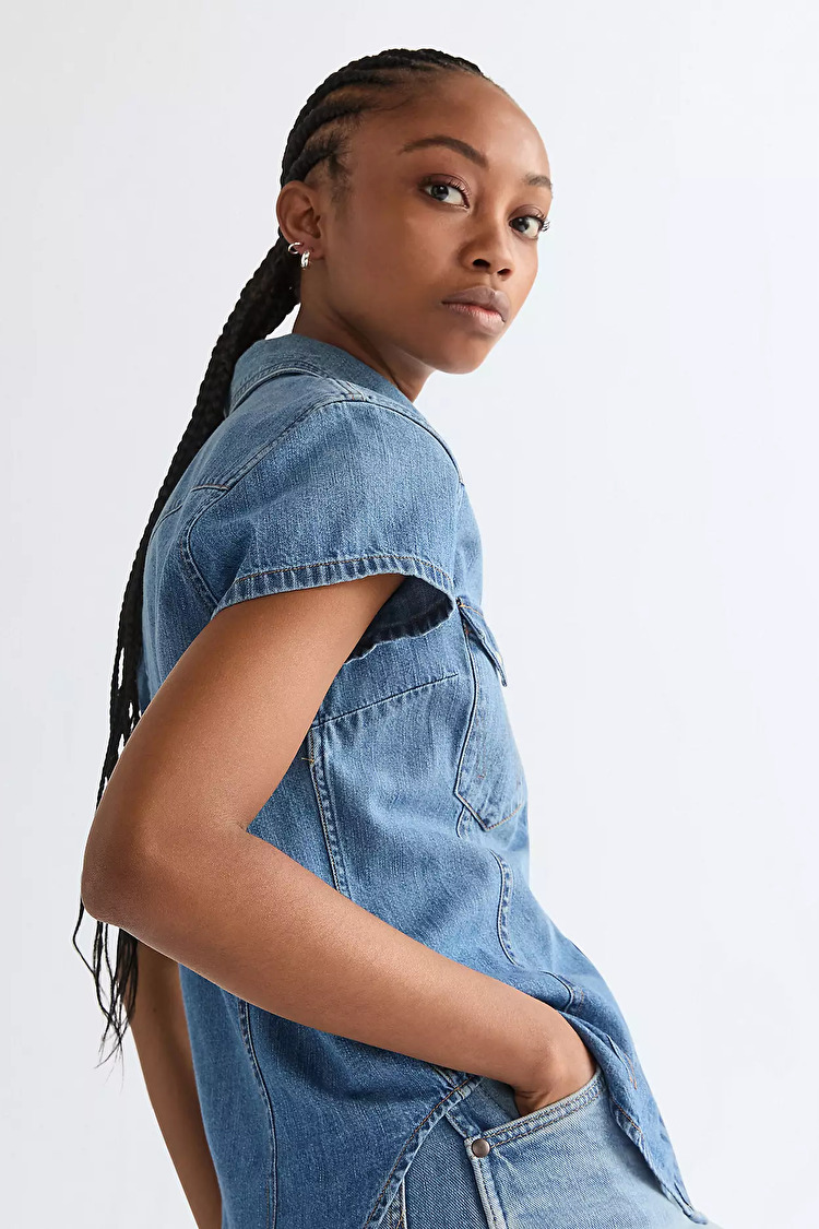 Сорочка Wrangler SS STYLIZED WESTERN Slim Fit (112378113) Блакитний