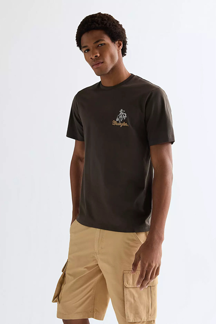 Футболка Wrangler EMBROIDERY TEE Regular Fit (112377991) Коричневый