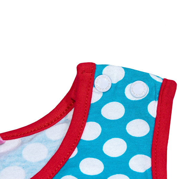 Комплект: Сарафан та хустинка AKR KIDS Bebe (00643) Блакитний, червоний