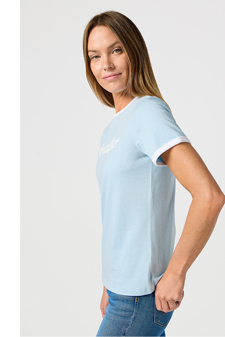 Футболка Wrangler Ringer Tee dream blue (112362324) Голубой