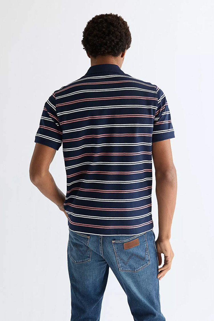 Поло Wrangler STRIPE POLO SHIRT Regular Fit (112378537) Блакитний