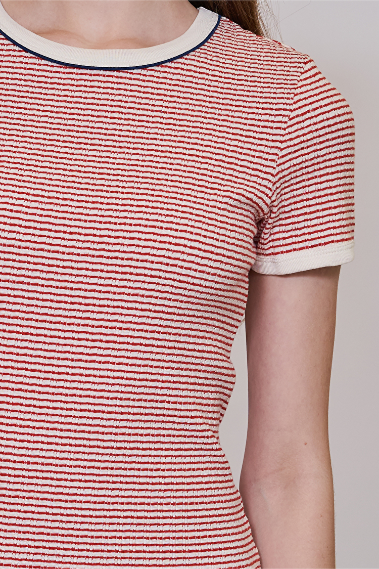 Футболка LEE STRIPED RIBBED TEE Regular Fit (L44SPFNV) Красный