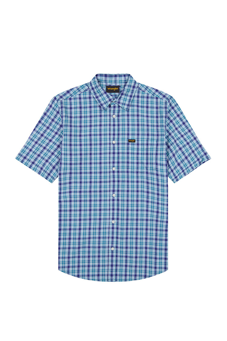 Рубашка Wrangler SS 1 PKT SHIRT Regular Fit (112378053) Голубой