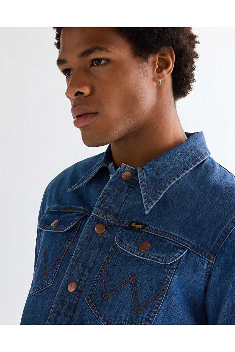 Верхняя рубашка Wrangler WRANGE SHIRT Regular Fit (112377969) Голубой