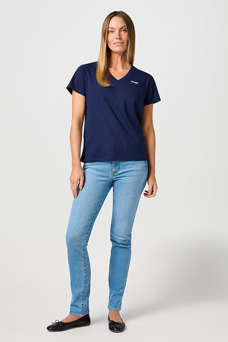 Футболка Wrangler DRAPEY V NECK  (112362546) Голубий