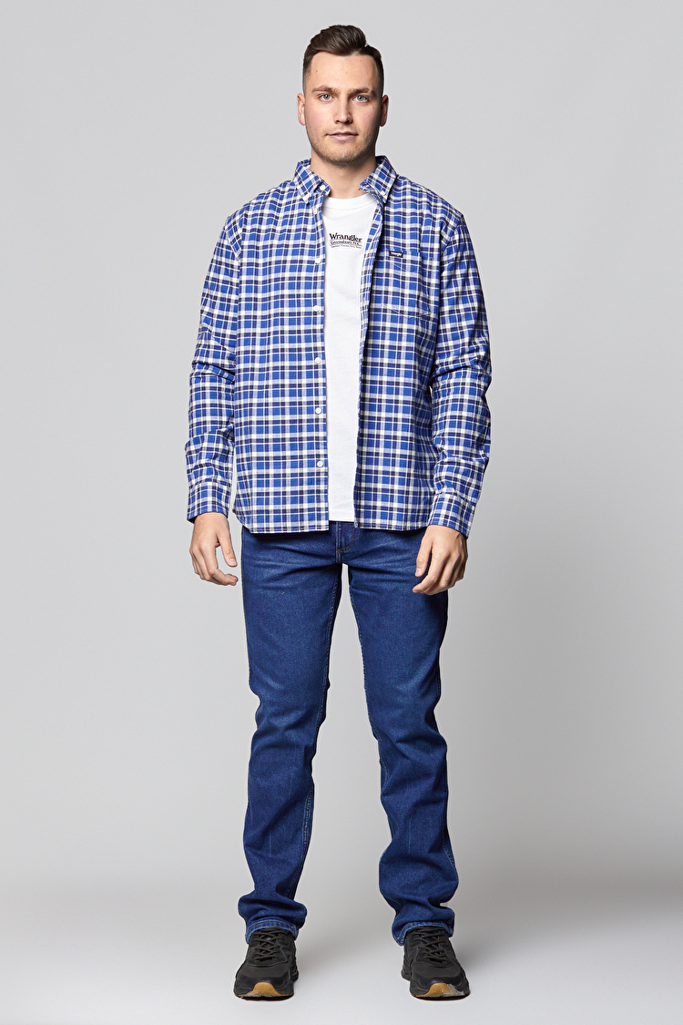 Рубашка Wrangler LS 1 Pkt Button Down Regular Fit (W5A3TS114) Синий