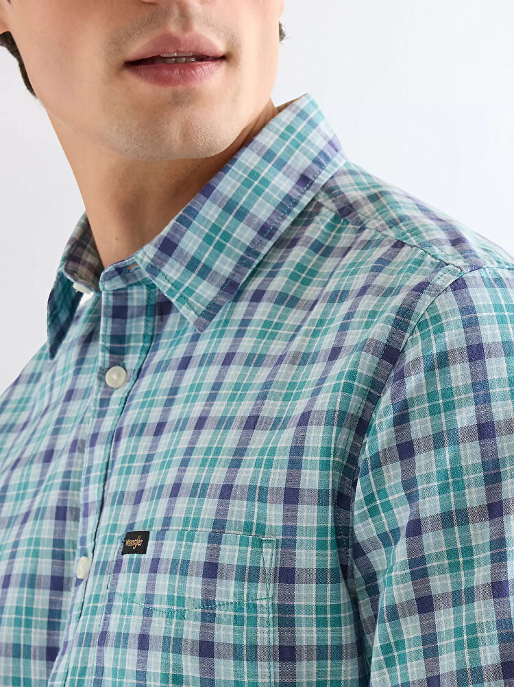 Сорочка Wrangler SS 1 PKT SHIRT Regular Fit (112378053) Блакитний