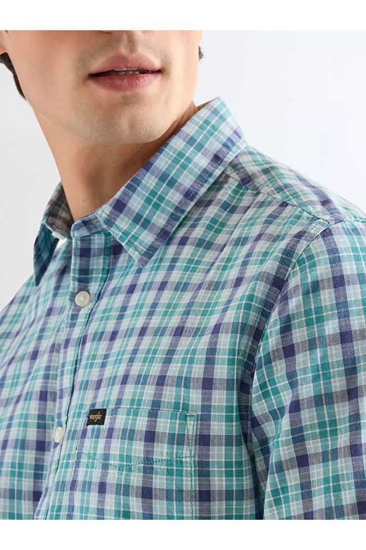 Рубашка Wrangler SS 1 PKT SHIRT Regular Fit (112378053) Голубой