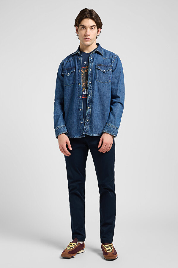Сорочка джинсова LEE Regular Western Shirt Regular Fit (112370562) Синій