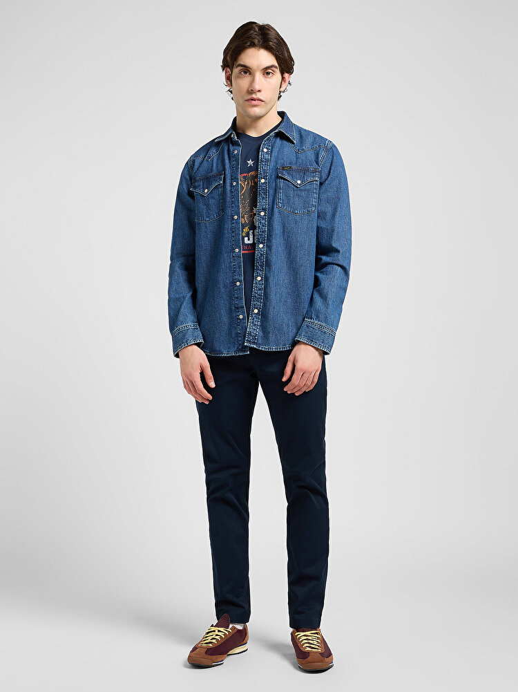 Сорочка джинсова LEE Regular Western Shirt Regular Fit (112370562) Синій