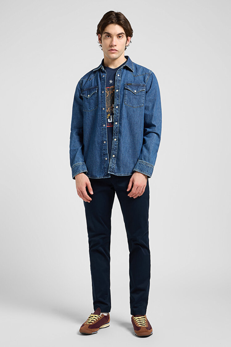 Рубашка джинсовая LEE Regular Western Shirt Regular Fit (112370562) Синий
