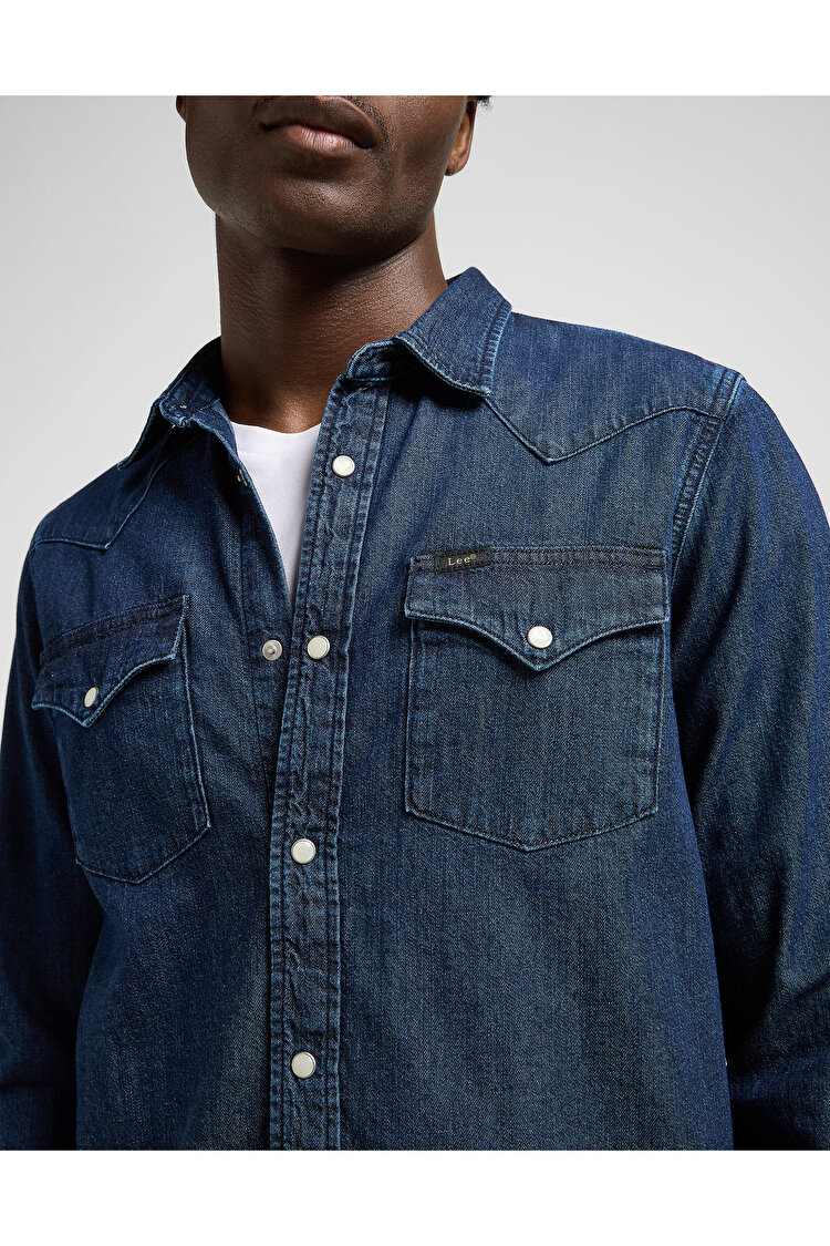 Рубашка джинсовая LEE Regular Western Shirt Regular Fit (112370561) Синий