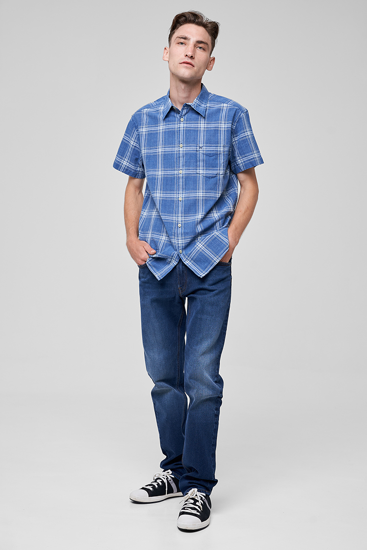 Сорочка Wrangler SS 1 PKT SHIRT Regular Fit (W5J6OEX1E) Синій