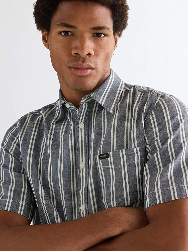 Сорочка Wrangler SS CHAMBRAY SHIRT Regular Fit (112378121) Сірий