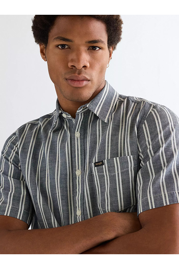 Рубашка Wrangler SS CHAMBRAY SHIRT Regular Fit (112378121) Серый
