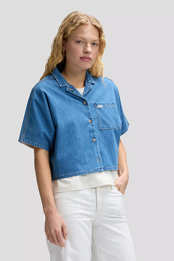 Сорочка LEE RESORT SHIRT Relaxed Fit (112378744) Блакитний