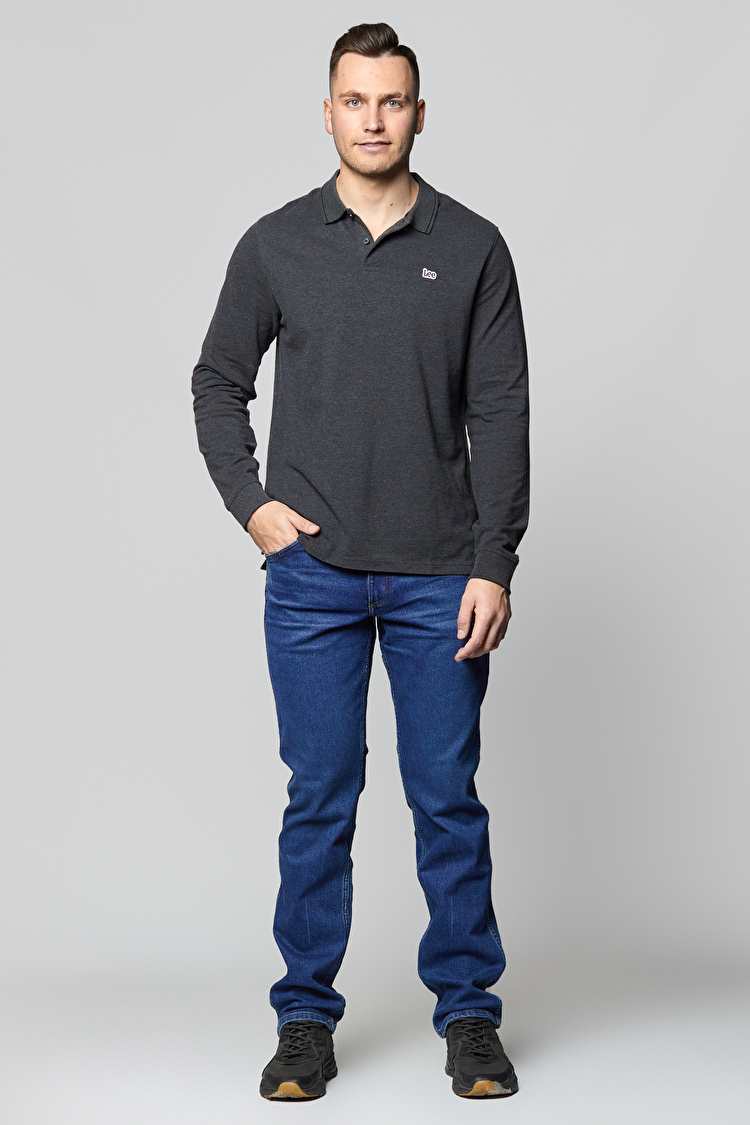 Поло LEE LS Pique Polo Regular Fit (L61VRL06) Темно-сірий