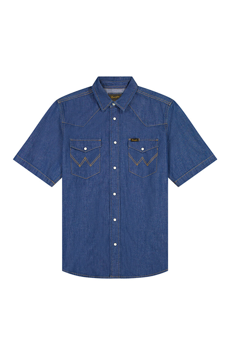 Сорочка Wrangler SS WESTERN SHIRT Regular Fit (112378127) Блакитний