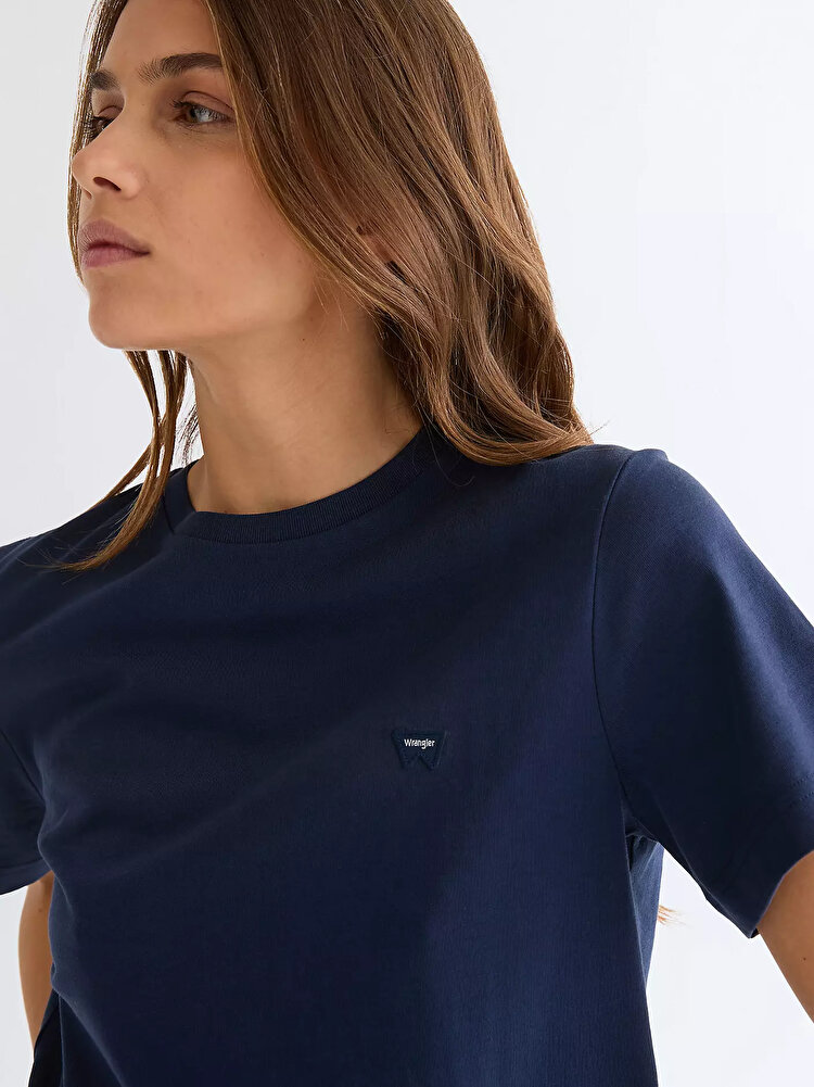 Футболка Wrangler Sign Off Tee Slim Fit (112356454) Синий