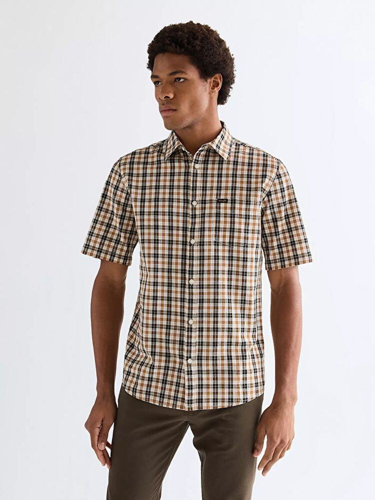 Сорочка Wrangler SS 1 PKT SHIRT Regular Fit (112378048) Коричневий