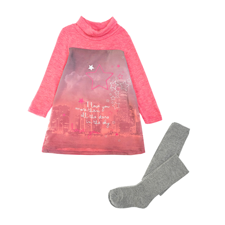 Комплект: Сукня, колготи Losan Mc baby girls (526-8041AD/642) Світло-малиновий