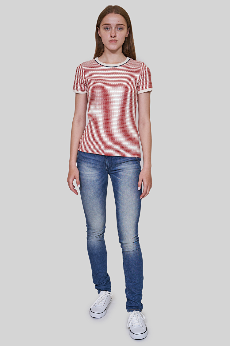 Футболка LEE STRIPED RIBBED TEE Regular Fit (L44SPFNV) Красный
