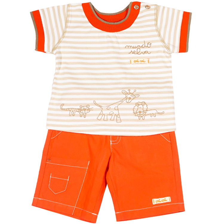 Комплект: Футболка та шорти CRI-CRI (1137) Бежевий