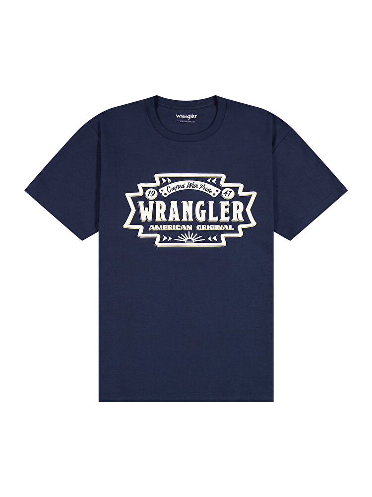 Футболка Wrangler Americana Tee Regular Fit (112378425) Синій