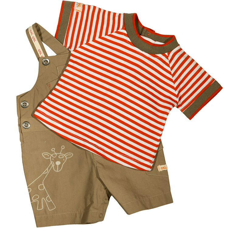 Костюм : Футболка и комбинезон CRI-CRI (1437) Коричневый