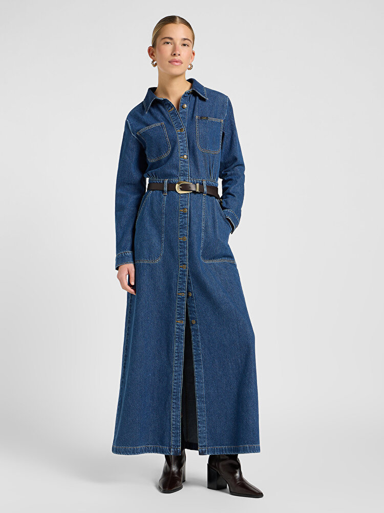 Платье LEE MAXI DENIM UTILITY DRESS Regular Fit (112370993) Синий