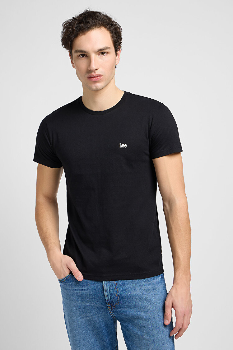 Набір футболок твін-пак LEE Twin pack Crew Slim Fit (112142481-L64NCESE) Сірий + чорний