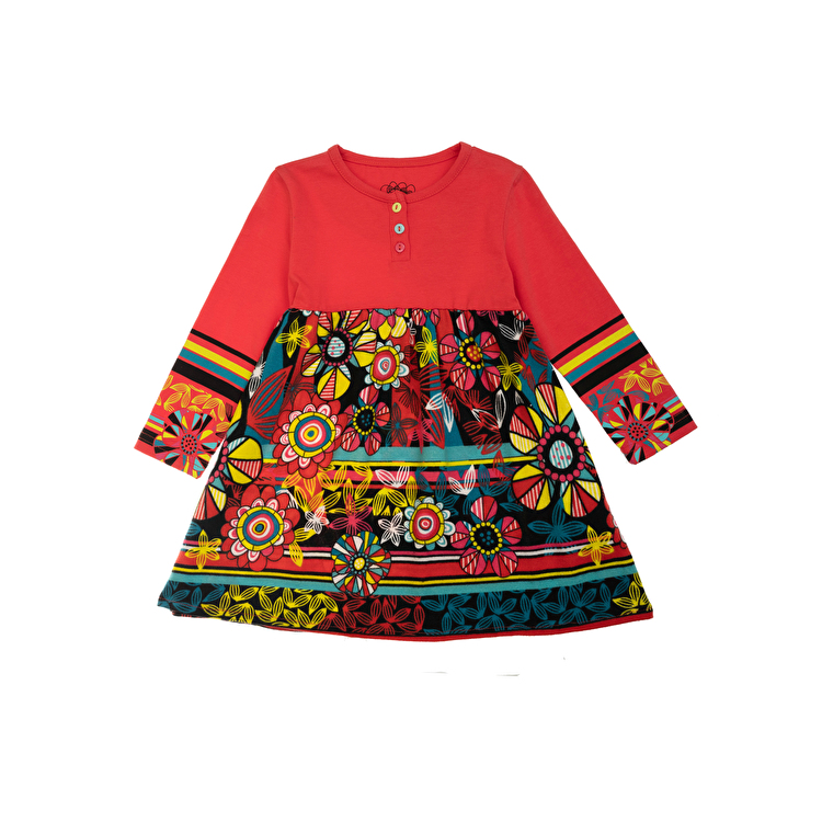 Комплект: Сукня, колготи Losan Mc baby girls (526-8009AD/59) Кораловий