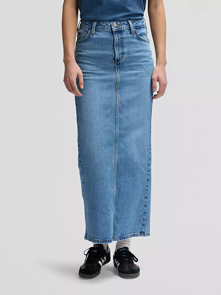 Юбка LEE Back Slit Maxi skirt Regular Fit (112376721) Голубой