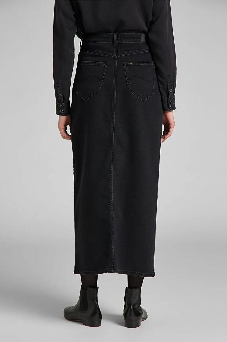 Спідниця джинсова LEE Ultra Long Split Skirt Slim Fit (L38LOKSS) Чорний