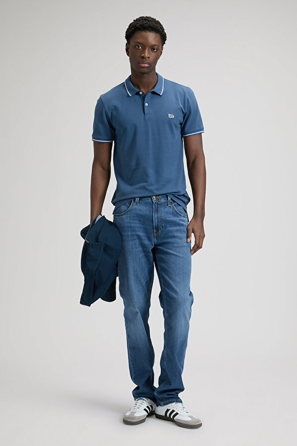 Поло LEE Pique Polo Regular Fit (112376432) Блакитний