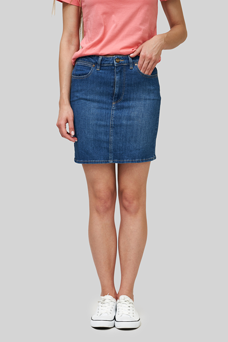 Юбка джинсовая Wrangler Mid Length Skirt Slim Fit (W245GR22P) Синий